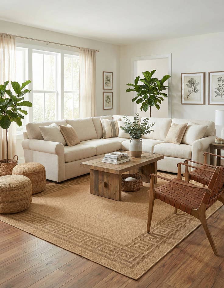 Detail image of 9' x 12' 2  Washable Border Indoor / Outdoor Rug