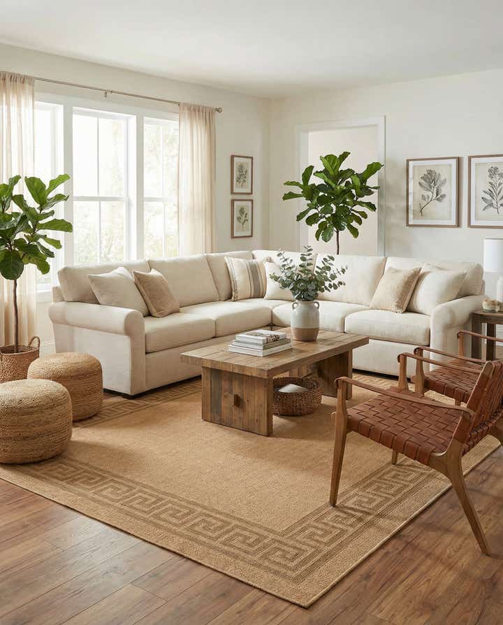 9' x 12' 2 Easy-Clean Border Indoor / Outdoor Rug