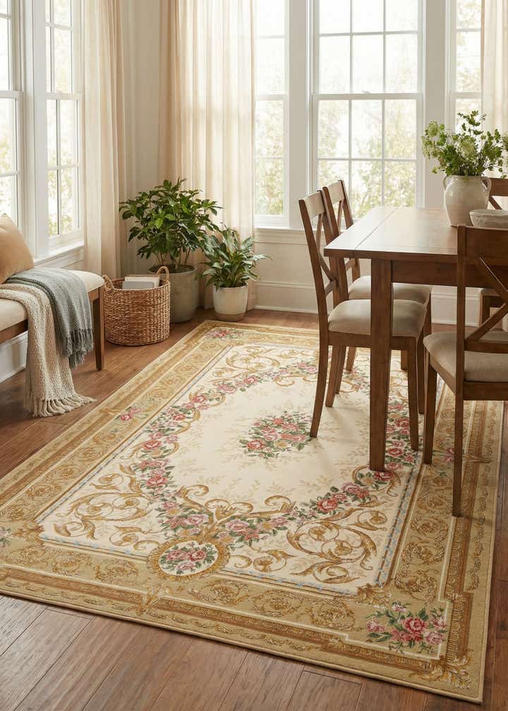 6' x 9' Easy-Clean Traditional Indoor / Outdoor Rug