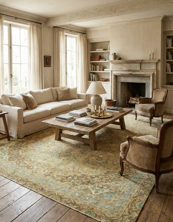 Detail image of 7' 9 x 11' 2  Hand Knotted Ultra Vintage Persian Wool Rug