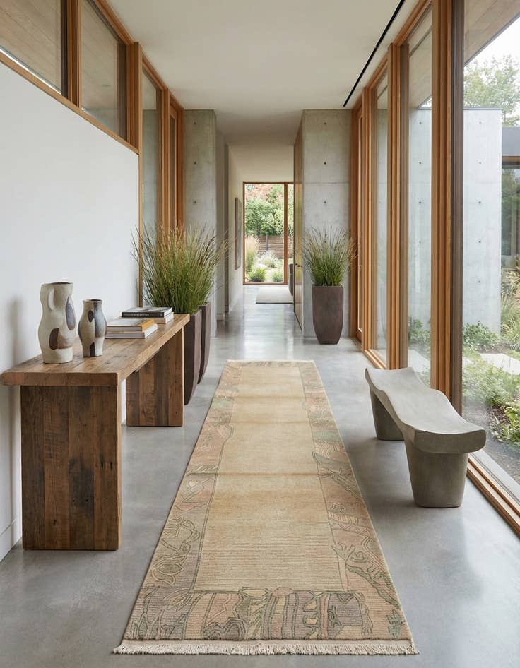 Detail image of 2' 7 x 11' Hand Knotted Tibet Wool Runner Rug