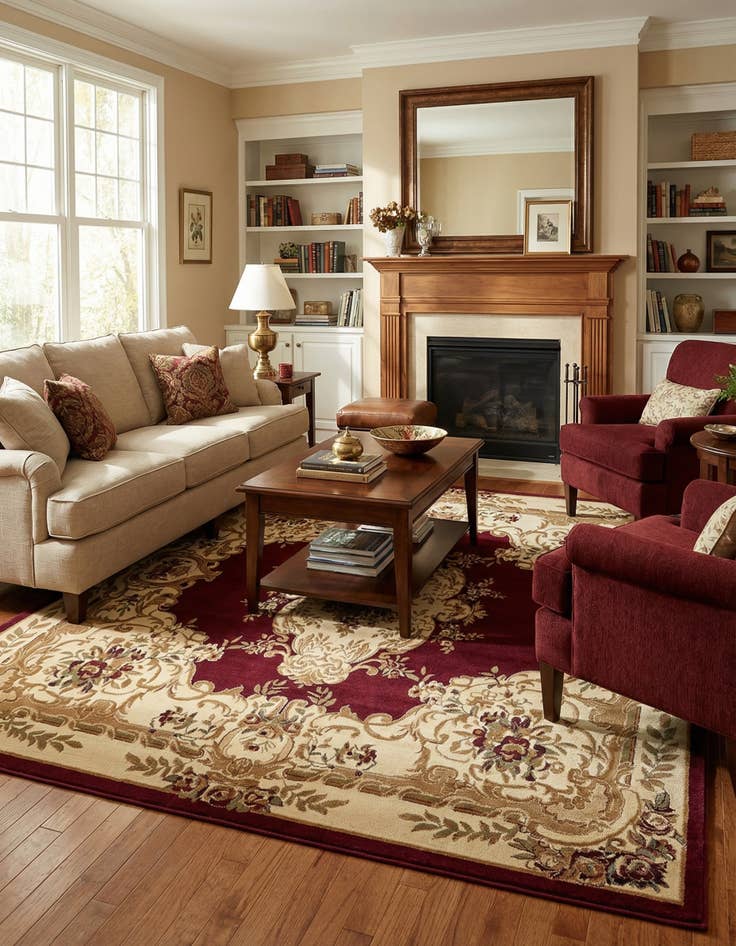 Detail image of 10' x 10' Classic Aubusson Square Rug