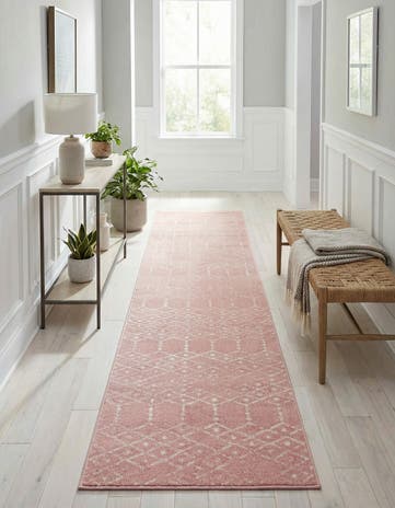 Rose Pink Paxon Trellis Runner Rug