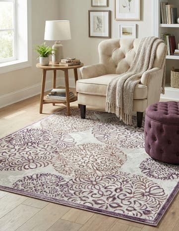 Violet Derbyshire Square Rug