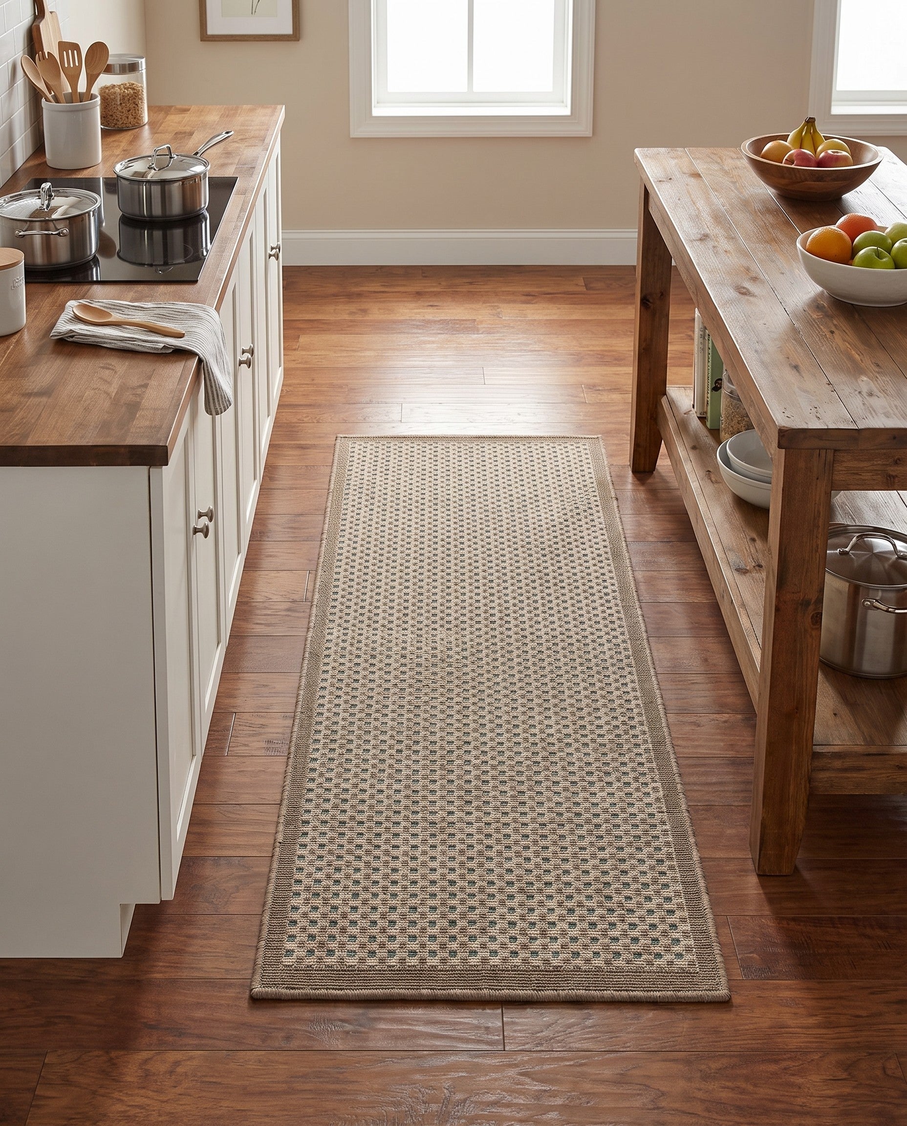 2' x 5' Easy-Clean Border Indoor / Outdoor Runner Rug
