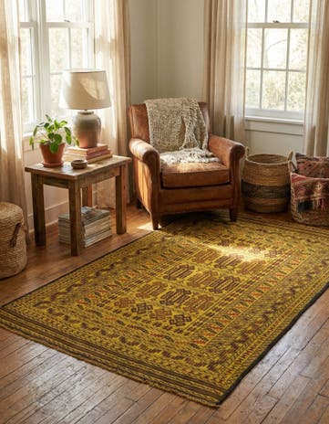4' x 6' 4 Hand Woven Kilim Afghan Wool Rug