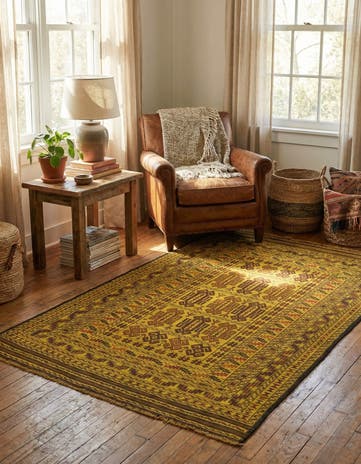 4' x 6' 4 Hand Woven Kilim Afghan Wool Rug