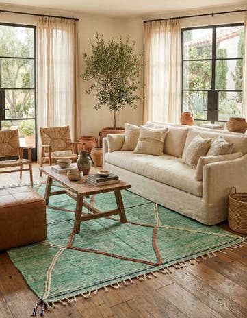6' 8 x 10' Hand Knotted Moroccan Wool Rug