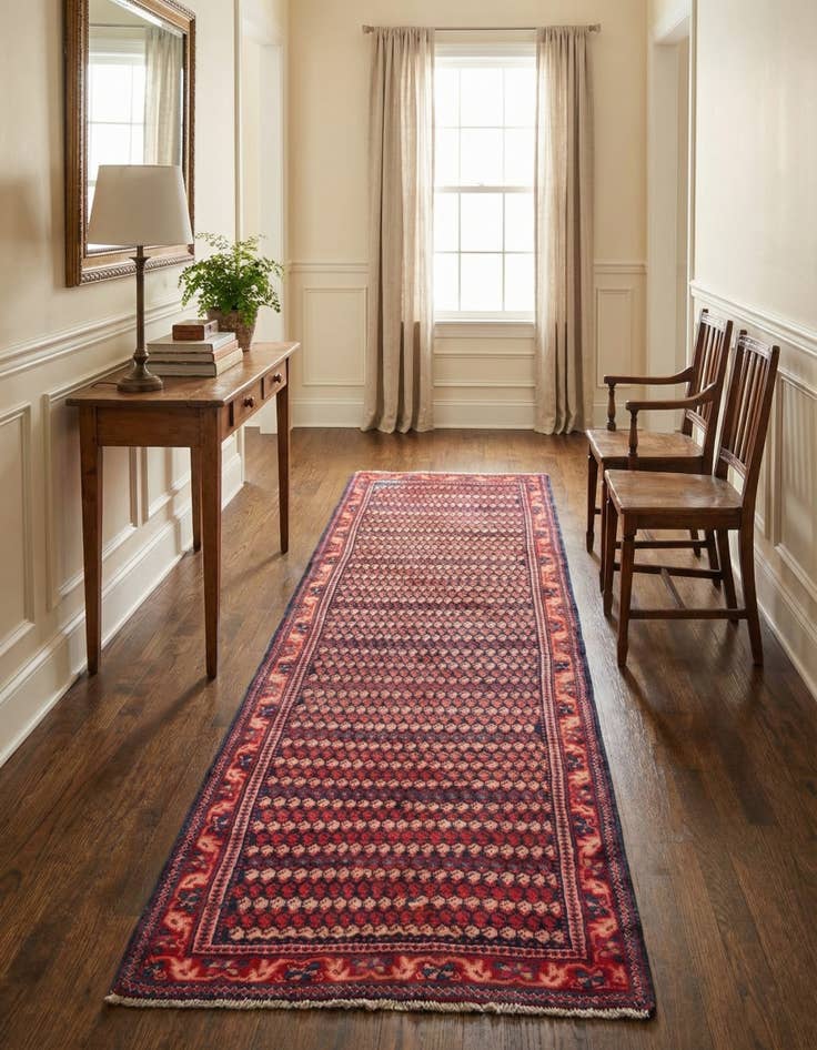 Detail image of 3' 8 x 10' 7  Hand Knotted Farahan Persian Wool Runner Rug