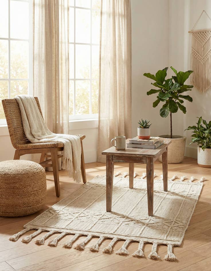 Detail image of 2' x 3' 1  Washable Eco Bohemian Indoor / Outdoor Rug