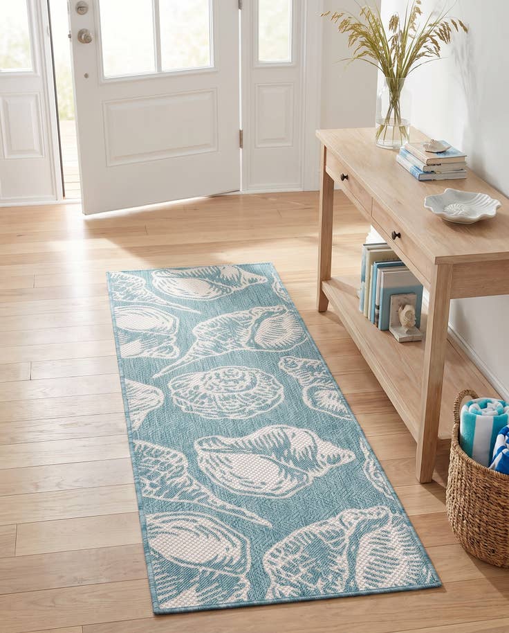 Detailansicht von 60cm x 185cm Leicht zu reinigen Coastal Innen- / Aussenbereich Läufer Teppich