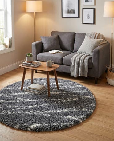  3' 3 x 3' 3 Serenity Shag Round Rug