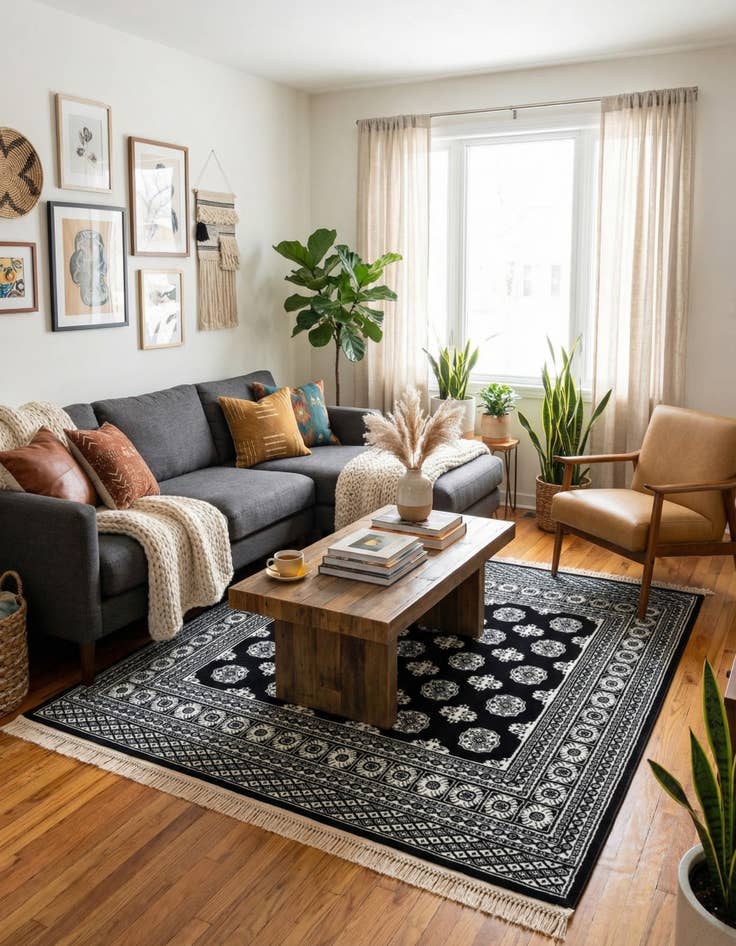 Detail image of 6' x 6' Bokhara Square Rug