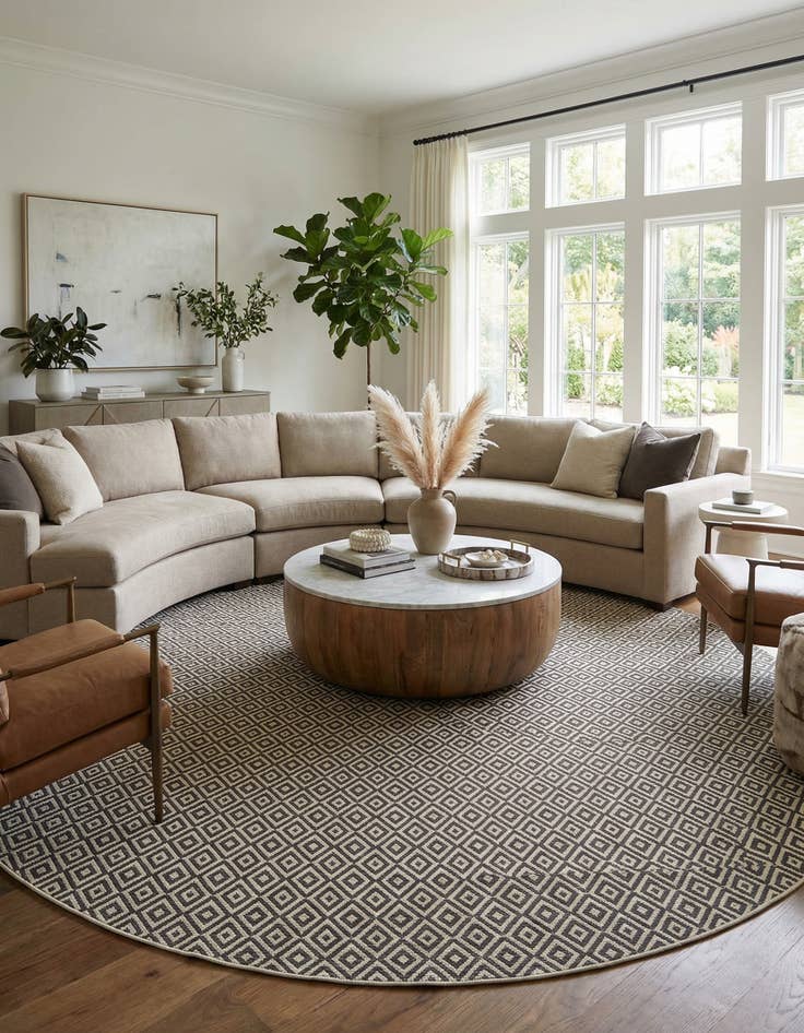 Detail image of 13' x 13'  Washable Jill Zarin Indoor / Outdoor Round Rug