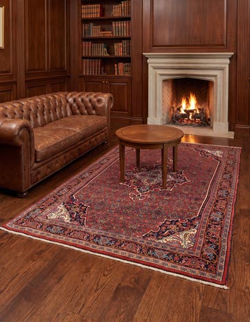4' 7 x 7' Hand Knotted Bidjar Persian Rug