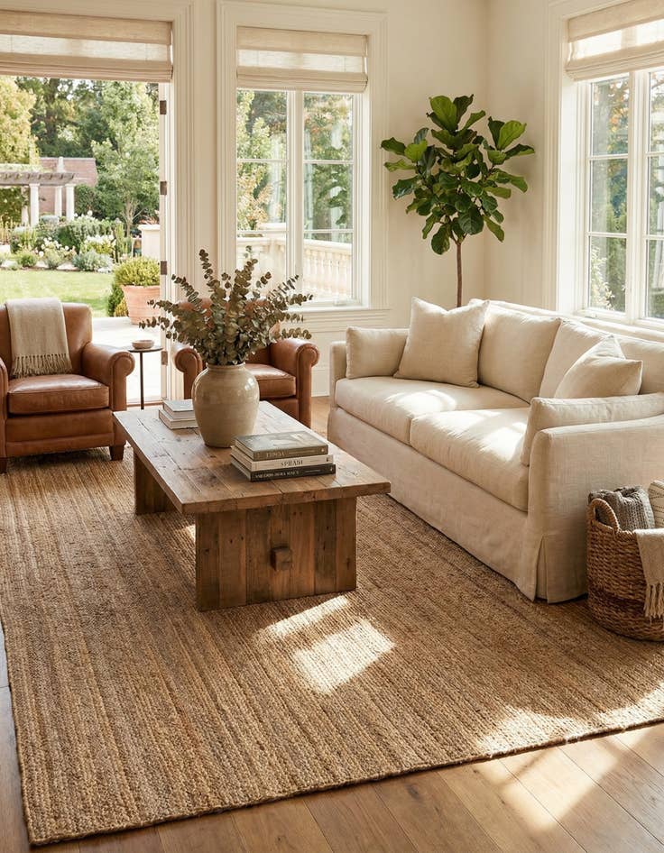 Detail image of  10' x 14' 1  Hand Braided Jute Rug