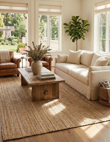 10' x 14' 1 Handmade Braided Jute Rug