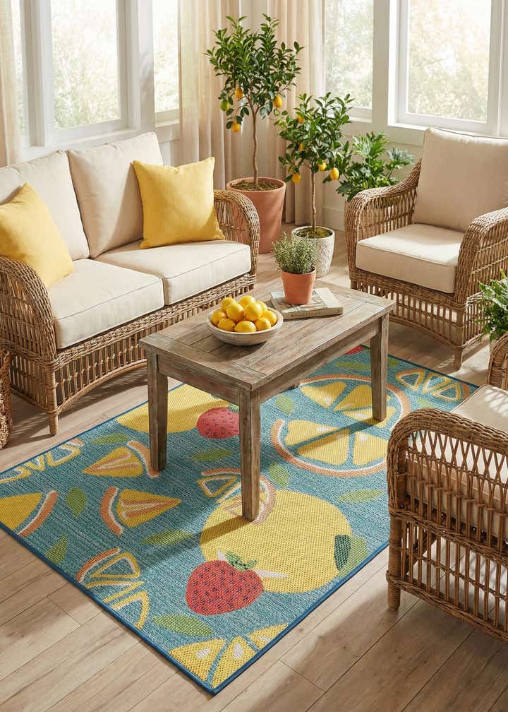 4' 1 x 6' 1 Easy-Clean Baja Indoor / Outdoor Rug