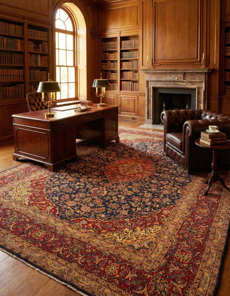 Detail image of 9' 9 x 12' 8 Kashan Wool Rug