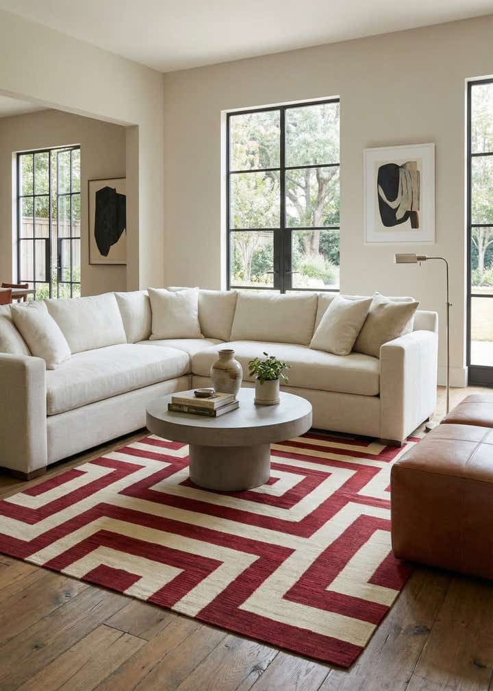 6' x 7' 10 Hand Woven Kilim Modern Wool Rug