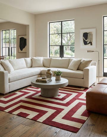 6' x 7' 10 Hand Woven Kilim Modern Wool Rug