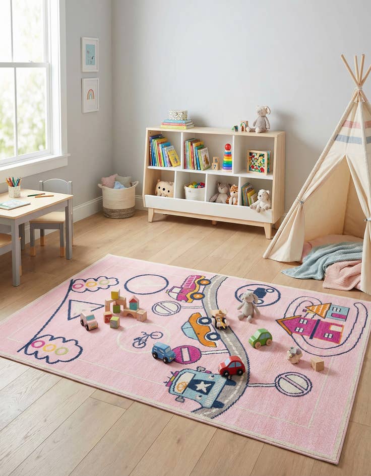 Detail image of 5' 3 x 7' 7  Washable  Indoor / Outdoor Rug