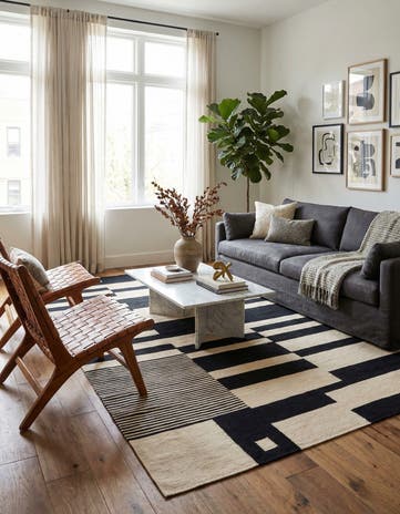 5' 8 x 7' 9 Hand Woven Kilim Modern Wool Rug