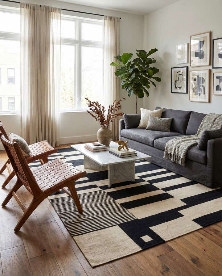 5' 8 x 7' 9 Hand Woven Kilim Modern Wool Rug