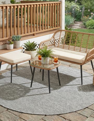 5' 1 x 5' 1 Easy-Clean Jill Zarin Palm Springs Indoor / Outdoor Round Rug