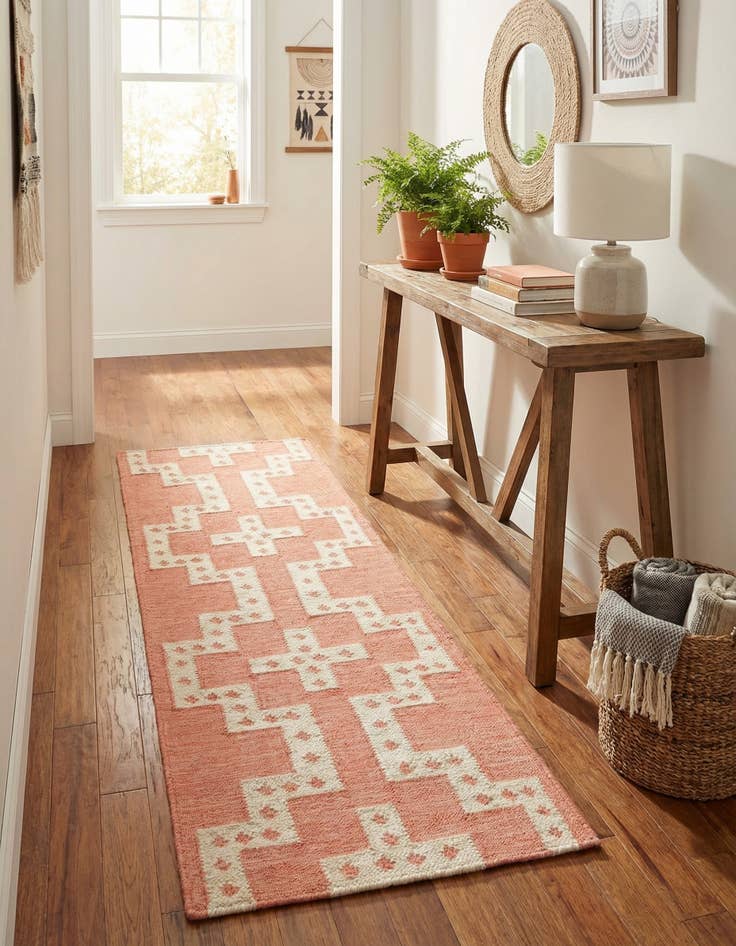 Detail image of  2' x 6' 1  Hand Woven Kilim Wool Runner Rug