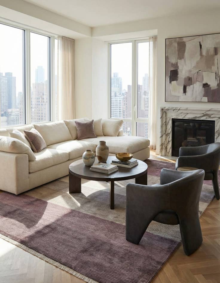 Detail image of 9' 10 x 13'  Hand Knotted Darya Wool Rug