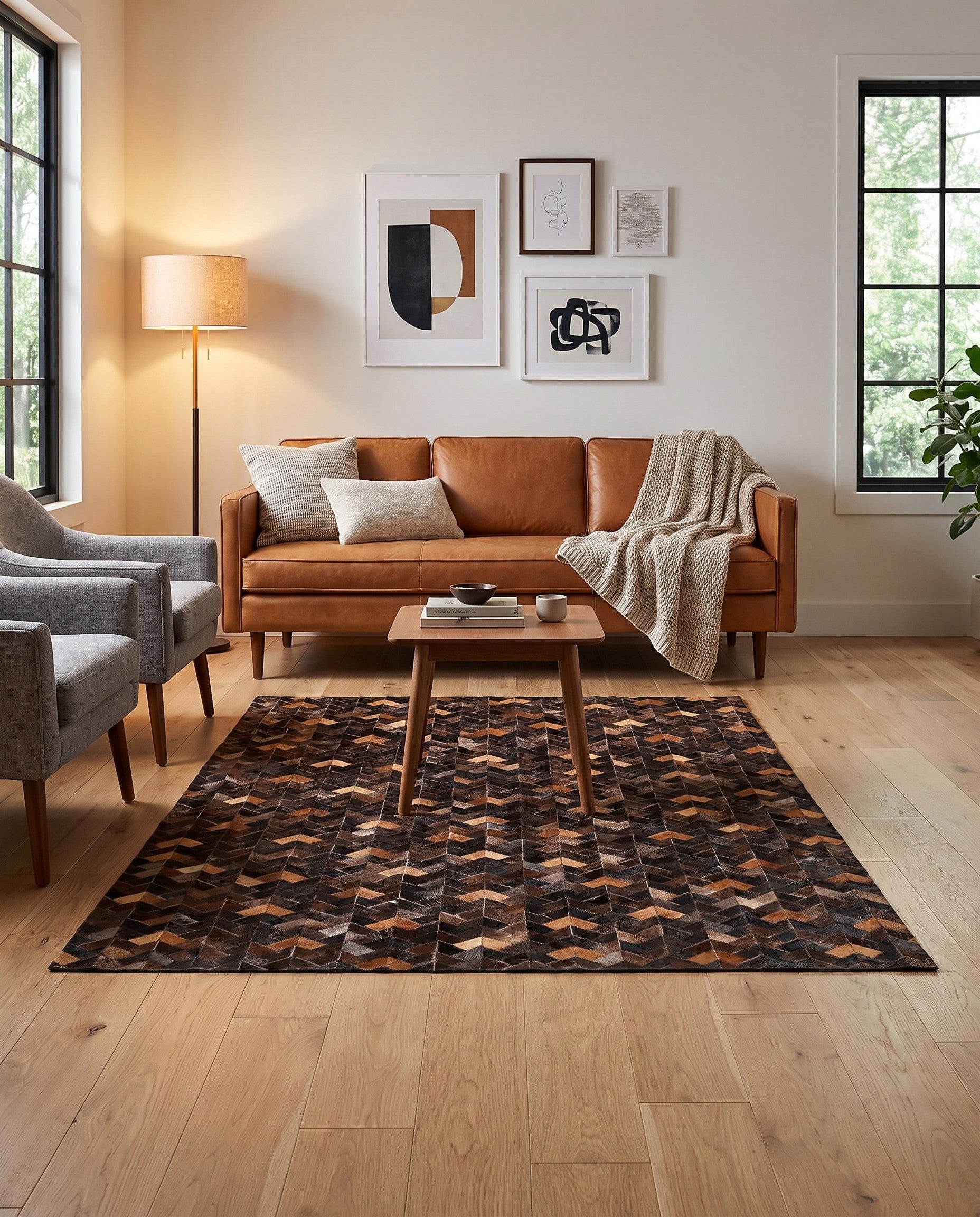 4' 8 x 6' 6 Cowhide Rug