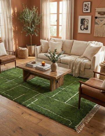 7' 2 x 9' 6 Hand Knotted Moroccan Wool Rug