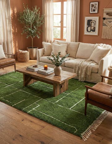 7' 2 x 9' 6 Hand Knotted Moroccan Wool Rug