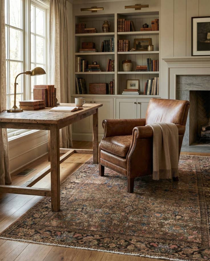 Detail image of 4' 3 x 6' Hand Knotted Ultra Vintage Persian Wool Rug