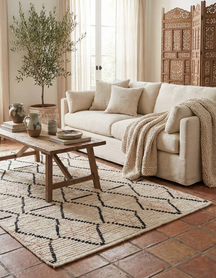 Detail image of 3' 2 x 5' 4  Hand Knotted Moroccan Wool Rug