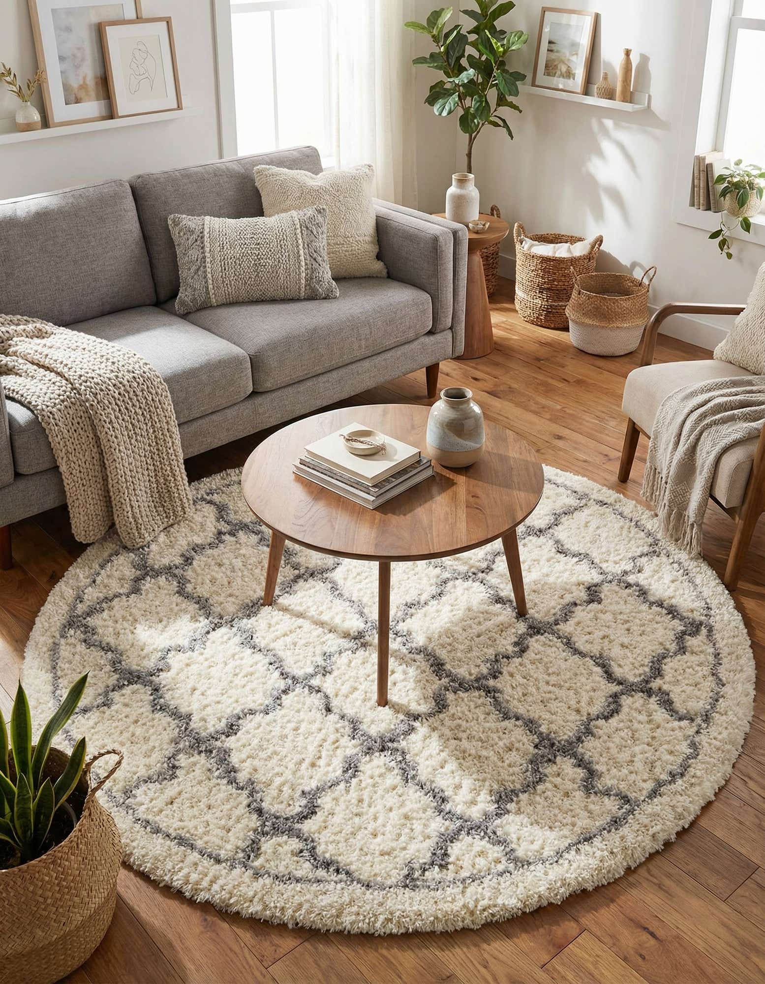 5' x 5' Infinity Shag Round Rug