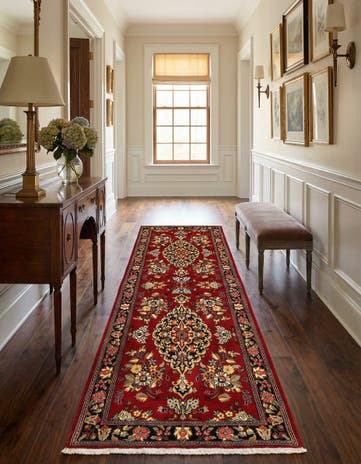 2' 8 x 6' 11 Hand Knotted Qom Persian Runner Rug