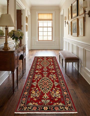 2' 8 x 6' 11 Hand Knotted Qom Persian Runner Rug