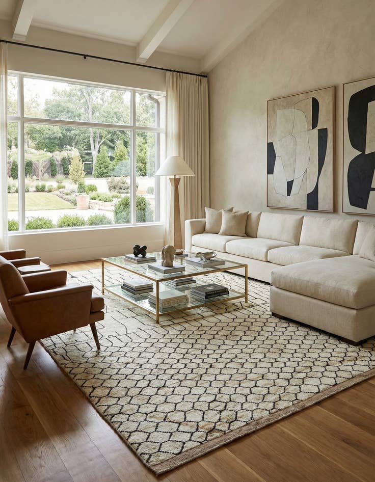 Detail image of 12' 6 x 17' 6  Hand Knotted Moroccan Wool Rug