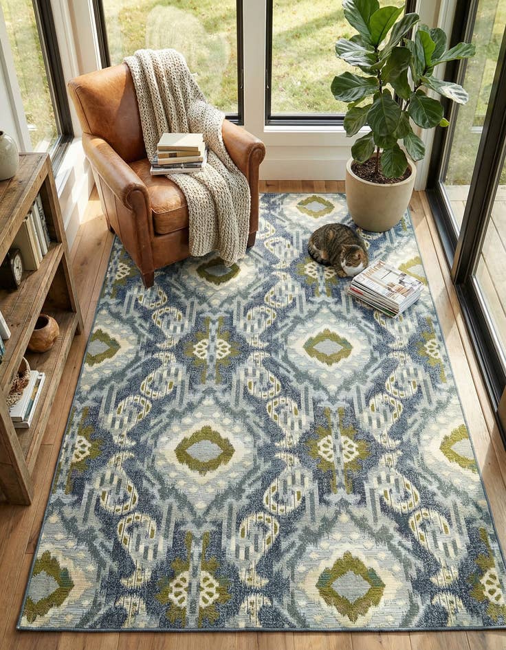 Detail image of 8' x 11' 4  Washable Modern Indoor / Outdoor Rug
