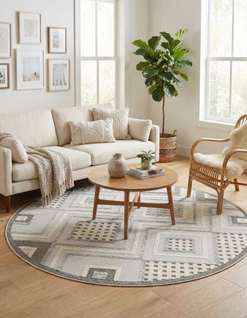 Sandy Beige Arlo Round Rug