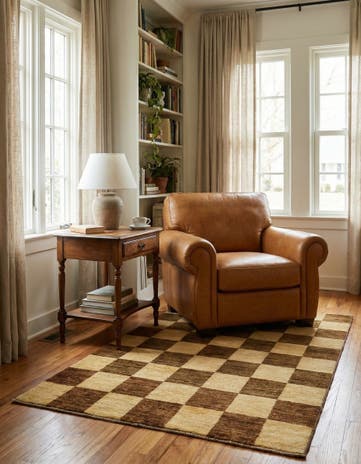 3' 5 x 4' 11 Hand Knotted Modern Ziegler Oriental Rug