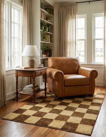 3' 5 x 4' 11 Hand Knotted Modern Ziegler Oriental Rug
