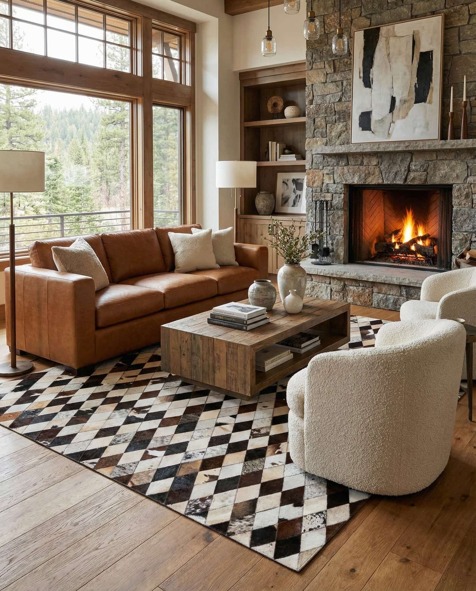 6' 7 x 9' 10 Cowhide Stocks Rug