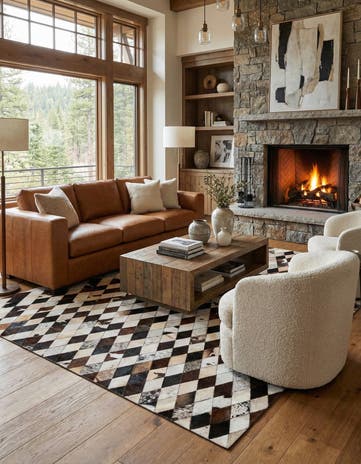 6' 7 x 9' 10 Cowhide Stocks Rug