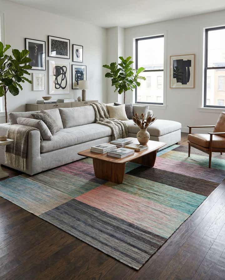 8' 9 x 11' 7 Hand Woven Kilim Modern Wool Rug