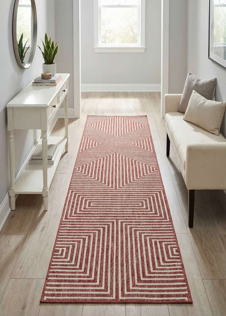 2' x 8' Easy-Clean Modern Indoor / Outdoor Runner Rug