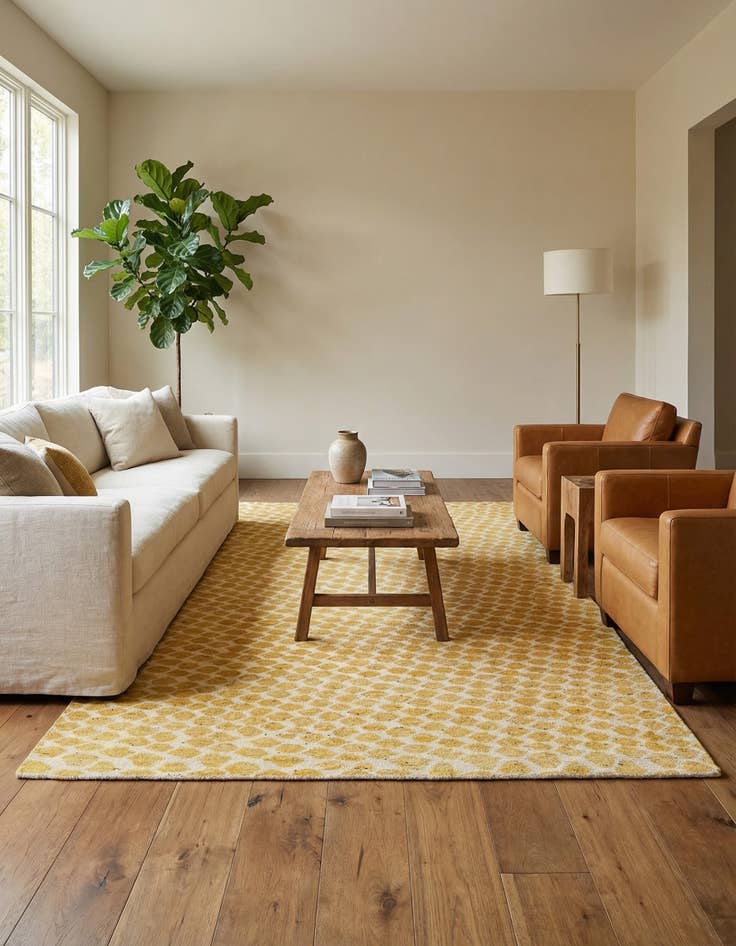 Detail image of  5' 10 x 9'  Hand Knotted Darya Wool Rug