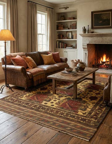 4' 4 x 6' Hand Knotted Sumak Wool Rug